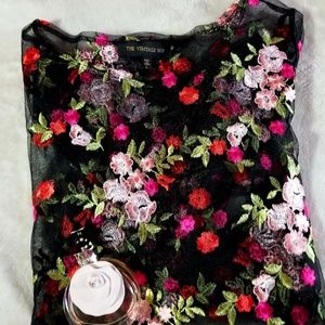 floral see through top